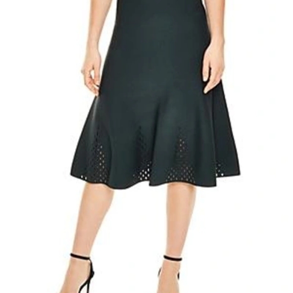 Sandro Shane Eyelet Skirt in green - Picture 3 of 12